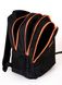Городской универсальный молодежный рюкзак черного цвета с оранжевой молнией среднего размера 010139 010139 фото 5