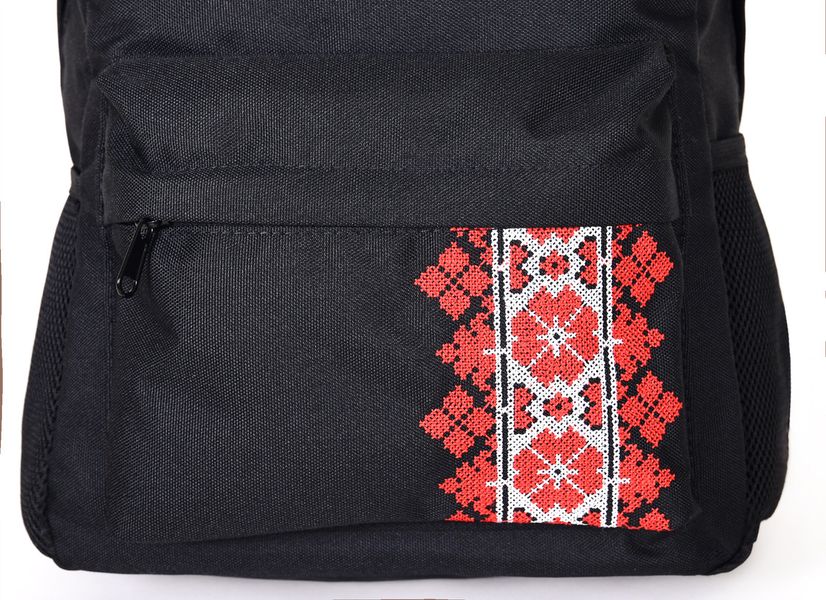 Женский городской рюкзак черного цвета среднего размера с рисунком вышивкой 000770 000770 фото
