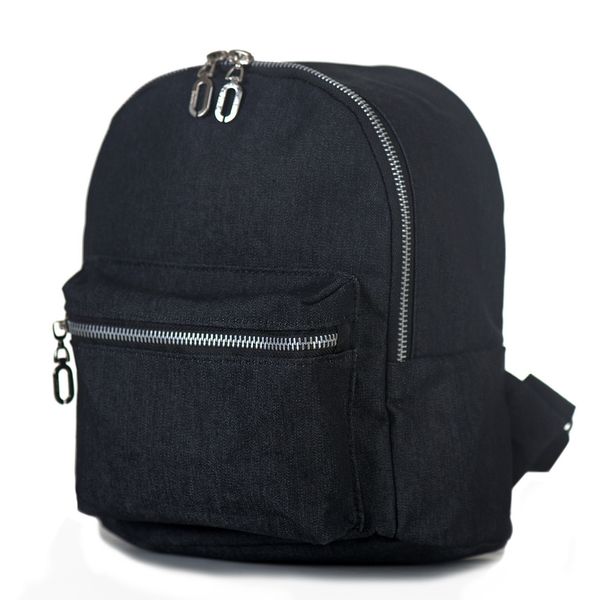 Дитячий маленький джинсовий рюкзак чорного кольору міський дошкільний 0013 0013 фото