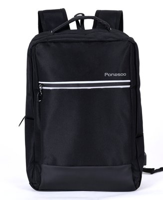 Черный повседневный вместительный мужской рюкзак из прочной ткани с выходом под USB карманом под ноут 3540 3540 фото