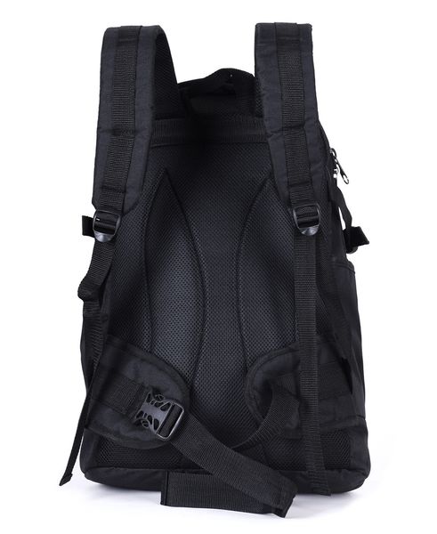 Однотонний середній чоловічий місткий непромокальний зносостійкий міцний рюкзак чорного кольору МВ 111 фото