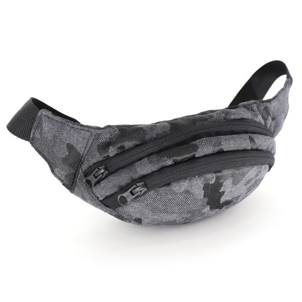 Стильна камуфляжна сумка пояса банку з тканини сірого кольору повсякденна для спорту прогулянок подорожей 0400502 фото