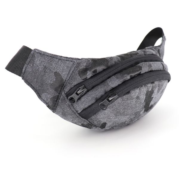 Стильна камуфляжна сумка пояса банку з тканини сірого кольору повсякденна для спорту прогулянок подорожей 0400502 фото