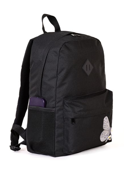 Женский городской молодежный рюкзак черного цвета среднего размера с рисунком вышивкой 010127 010127 фото