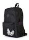 Женский городской молодежный рюкзак черного цвета среднего размера с рисунком вышивкой 010127 010127 фото 3