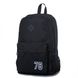Чорний невеликий практичний чоловічий рюкзак з білим вишитим принтом 78 у сучасному дизайні з легкої тканини МВ300-78 фото 1