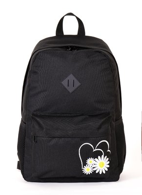Женский городской молодежный рюкзак черного цвета среднего размера с рисунком вышивкой 010121 010121 фото