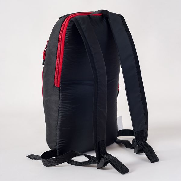 Детский городской рюкзак черного цвета с красной молнией для прогулок 117 МВ0117 фото