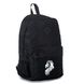 Однотонний міцний тканинний рюкзак чорного кольору з білим малюнком лева з бічними кишенями. МВ3006L фото 2