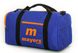 Яскрава синього кольору тканинна спортивна сумка з яскравою помаранчевою блискавкою та написом для спорту 0018675 фото 3