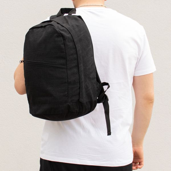 Рюкзак молодежный стильный повседневный городской черного цвета среднего размера из прочной ткани 102-8 102-8 фото