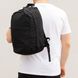 Наплічник стильний повсякденний міський рюкзак чорного кольору середнього розміру  молодіжний із міцної тканини  102-8 102-8 фото 4