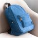 Женский джинсовый небольшой рюкзак синего цвета городской повседневный с черными ручками 0088 МВ0088 фото 1