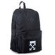 Стильний сучасний місткий повсякденний чорний рюкзак водонепроникний з білим малюнком логотипу МВ30-OF фото 1